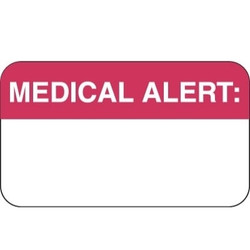 Medical Alert Label MAP1600, White/Red, 1-1/2 x 7/8, Roll/250