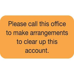 Medical Billing Labels, Please Call... 1-1/2 x 7/8, Fl. Orange, 250/Roll (MAP2160)