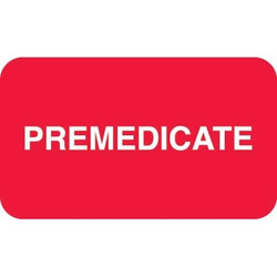 Medical Chart Labels, Premedicate, 1-1/2 x 7/8, Red/White, 250/Roll (MAP2490)
