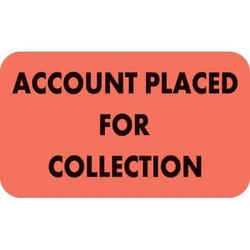 Medical Billing Labels, Account Placed For, 1-1/2 x 7/8, Fl. Red, 250/Roll (MAP3040)