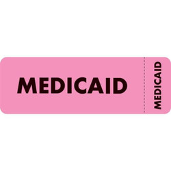Insurance Labels, Medicaid, 3 x 1, Fl. Pink, 250/Roll (MAP3090)