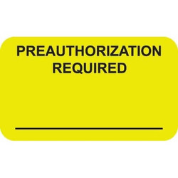 Insurance Labels, Preauthorization, 1-1/2 x 7/8, Chartreuse, 250/Roll (MAP5490)