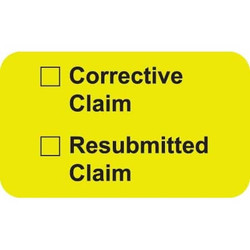 HIPAA Compliant Labels, Corrective Claim, 1-1/2 x 7/8, Chartreuse, 250/Roll (MAP7060)