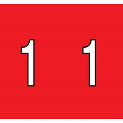 Kardex Numeric Labels, PSF-138 Series, Number 1, 1-1/2 x 1-1/4, Red, 500/RL