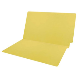 Colored Folders, End Tab, Legal Size, 3/4" Exp, No Fasteners, 14pt Yellow, 50/Box