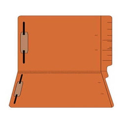 Colored Folders, End Tab, Legal Size, 3/4" Exp, Fastener Pos 1/3, 14pt Orange, 50/Box