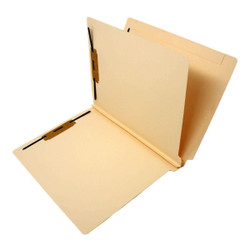 Classification Folders, End Tab, Letter Size, 2" Exp, 4 Fasteners, 1 Divider, 14pt Manila 25/Bx