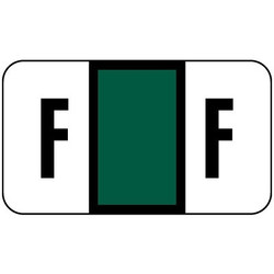 Safeguard Alpha Labels, 514-Series, 15/16 H x 1 5/8 W, Letter F, Dk Green, 500/Roll (SGAM-F)