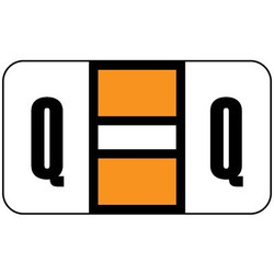 Safeguard Alpha Labels, 514-Series, 15/16 H x 1 5/8 W, Letter Q, Orange, 500/Roll (SGAM-Q)