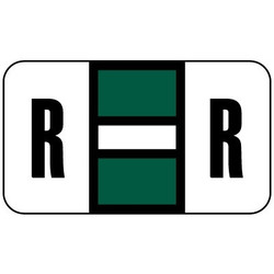 Safeguard Alpha Labels, 514-Series, 15/16 H x 1 5/8 W, Letter R, Dk Green, 500/Roll (SGAM-R)