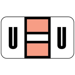 Safeguard Alpha Labels, 514-Series, 15/16 H x 1 5/8 W, Letter U, Dk Pink, 500/Roll (SGAM-U)