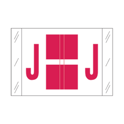 Tab Alpha Code Labels Letter J Red 14110