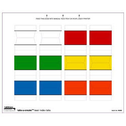 Tabs-U-Create Index Tabs, 1-1/4 x 1/2, Assorted, 60/Pk (40202)