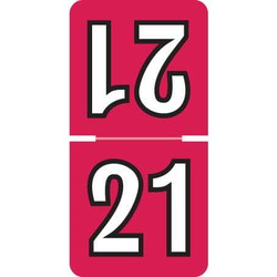 Colwell Compatible Year Labels, 2021, Magenta, 1 H x 1/2 W, 500/Roll