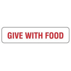 Give With Food, 1-5/8"W x 3/8"H, White, 500/Roll