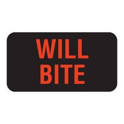 Veterinary Labels, Will Bite, 1 5/8 W x 7/8 H, 560/RL, V-AN244