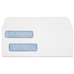 Quickbooks Check Envelopes, (3-9/16 x 8-3/4), Double Window, 24lb White, Blue Tint 500/Box (W2371)