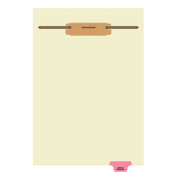 "Correspondence" - Bottom Tab Fileback Divider with Fastener - Position 7 - Pink
