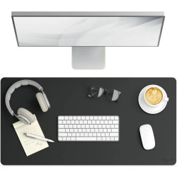 31.5 x 15.7" Vegan Leather Desk Pad, Charcoal,  Desktop