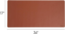 36" x 17" Vegan Leather Desk Pad, Dimensions