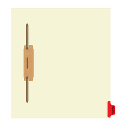 "Referral/Consults" - Side Tab Fileback Divider with Fastener - Position 8 - Red - Full Image