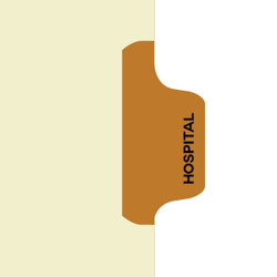 Hospital Dividers, Side Tab, Position 5, Brown Tab, 50/Box