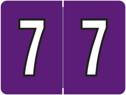 Datafile Numeric Labels, AL8700 Series - Number 7, Purple