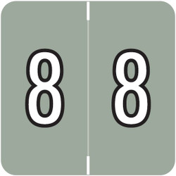 Barkley BXNM Series Numeric Label '8' in Gray - Two-sided Numeric Label for Filing and Organization
