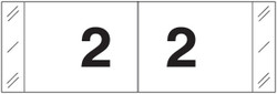 Tabbies 11830 Series Numeric Label for Number '2' – Black Text on White Background