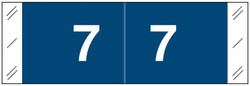 Tabbies 11850 Series Numeric Label for Number '7' – White Text on Dark GBlue Background