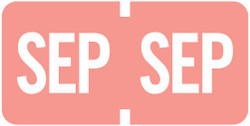 Pink 'SEP' month label from the Tab Products 1279 series, featuring white text for easy file organization and document tracking, displayed in a dual format for clear visibility