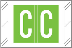 Barkley FASTM Alphabetic Label - Light Green Letter C, Self-Adhesive, Polylaminated for End-Tab File Folders
