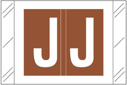 Barkley FASTM Alphabetic Label - Tan Letter J, Self-Adhesive, Polylaminated for End-Tab File Folders
