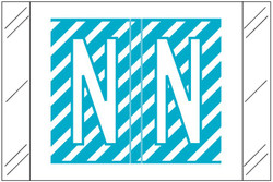 Barkley FASTM Alphabetic Label - Light Blue Letter N, Self-Adhesive, Polylaminated for End-Tab File Folders