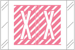 Barkley FASTM Alphabetic Label - Pink Letter X, Self-Adhesive, Polylaminated for End-Tab File Folders