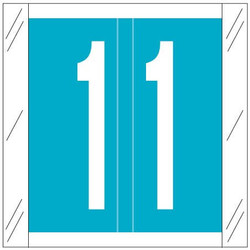 Light Blue numeric label '1' from the CLNM series, featuring a wrap-around design with clear laminate protection
