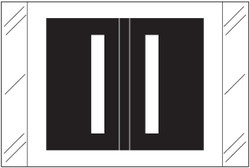 Tabbies 12000-Series compatible alphabetic label, Letter I, black, 1 inch x 1.5 inch, 500 labels per roll