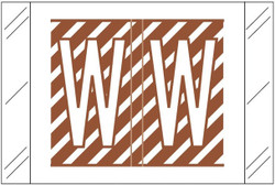 Tabbies 12000-Series compatible alphabetic label, Letter W, Tan, 1 inch x 1.5 inch, 500 labels per roll