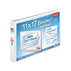 Cardinal 11x17 ClearVue Binder with Slant-D Rings for Oversized Sheets