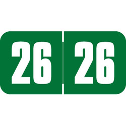 Safeguard Year Label 2026 – Dark Green, SGYM-21, 3/4" x 1-1/2"