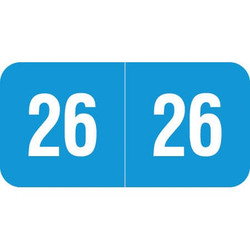 Reynolds & Reynolds Year Label 2026 – Light Blue, RRYM-26, 3/4" x 1-1/2"