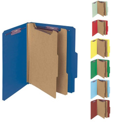 Smead SafeSHIELD Pressboard Classification Folders - 2 Dividers, Assorted Colors