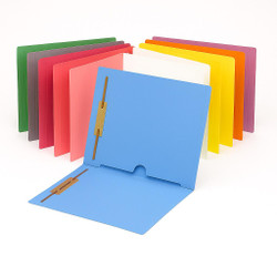 Assorted color end tab pocket folders with inside pockets and two fasteners, S-09019 master set