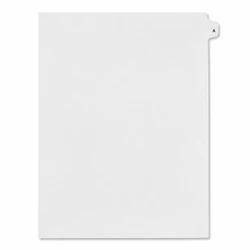 Legal Index Dividers, Letter A individual side tabs, 25-sheet set