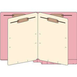End Tab Classification Folders - 2 Dividers, 14pt Pink, Letter Size