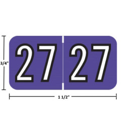 Amerifile Year Labels - 2027, Purple, 3/4 x 1-1/2, 500/Roll (ARYM-27)