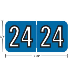 Amerifile Year Labels - 2024, Blue, 3/4 x 1-1/2, 500/Roll (ARYM-24)