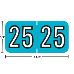 Barkley BKYM 2025 year label, light blue, 3/4" x 1-1/2"