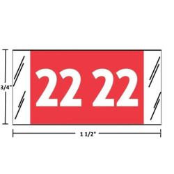 Col'R'Tab 11700 Series 2022 year label, red, 3/4" x 1-1/2", 1000/roll