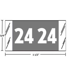 Col’R’Tab 51700 2024 year label, gray, 3/4" x 1-1/2", 500/roll